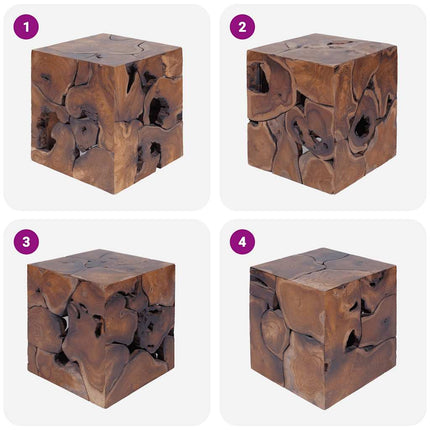 Pallar 4 st brun 40x40x45 cm massivt teakträ