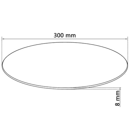 Bordsskiva i härdat glas 300 mm rund