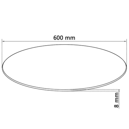 Bordsskiva i härdat glas 600 mm rund