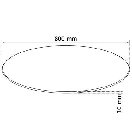 Bordsskiva härdat glas 800 mm rund
