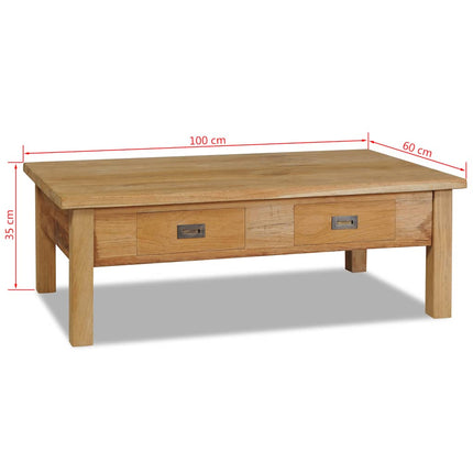 Soffbord i massiv teak 100x60x35 cm