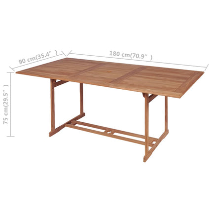 Trädgårdsbord 180x90x75 cm massiv teak