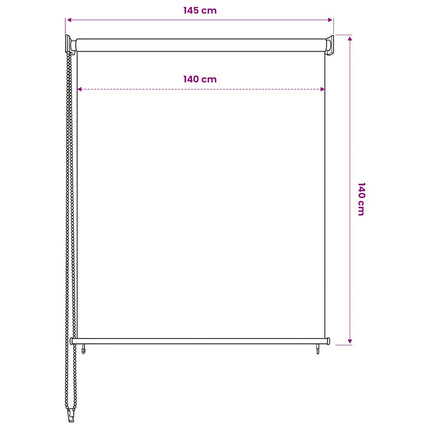 Rullgardin utomhus 145 (B) x 140 (H) cm beige