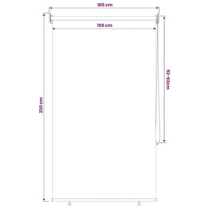 Rullgardin utomhus 105 (B) x 230 (H) cm beige