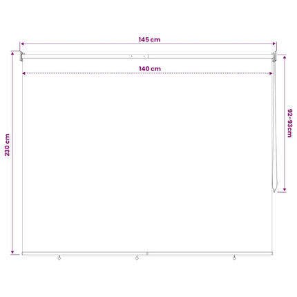 Rullgardin utomhus 145 (B) x 230 (H) cm beige