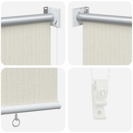 Rullgardin utomhus 225 (B) x 140 (H) cm gräddvit