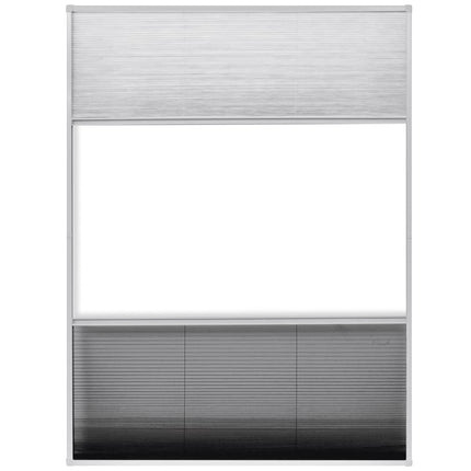 Plisserat insektsnät med jalusi för fönster 60x80 cm aluminium