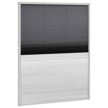 Plisserat insektsnät med jalusi för fönster 80x100 cm aluminium