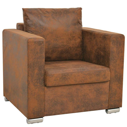 Fåtölj brun 82x73x82 cm konstläder