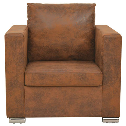 Fåtölj brun 82x73x82 cm konstläder