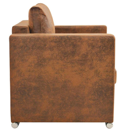 Fåtölj brun 82x73x82 cm konstläder