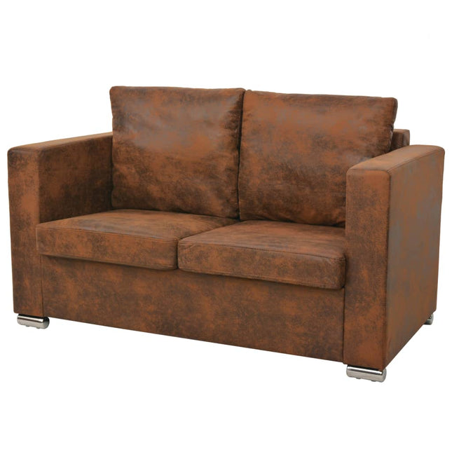 2-sitssoffa 137x73x82 cm i fuskmocka