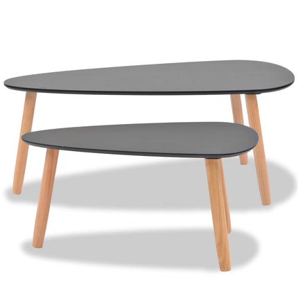 Soffbord 2 st massiv furu svart