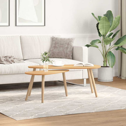 Soffbord 2 st massiv furu brun