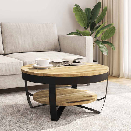 Soffbord massivt grovt mangoträ 65x32 cm