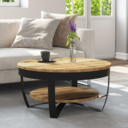 Soffbord massivt grovt mangoträ 65x32 cm