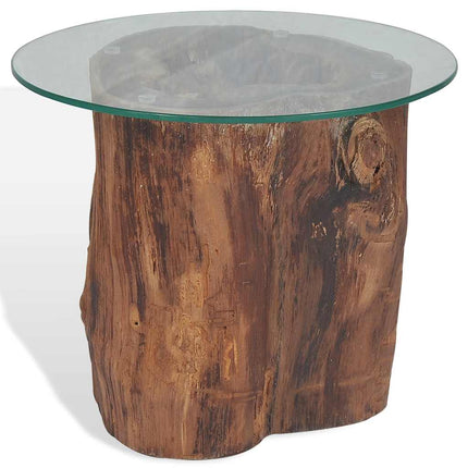 Soffbord teak glas 50x40 cm