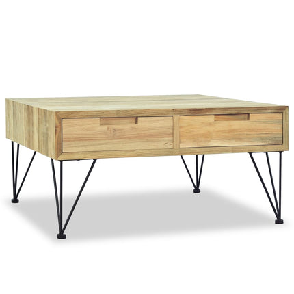 Soffbord 80x80x40 cm massivt teakträ
