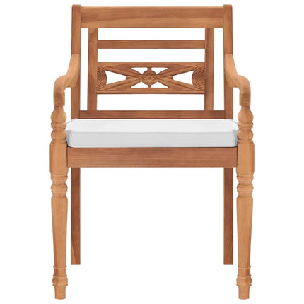 Bataviastolar 2 st med dynor massiv teak