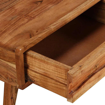 Soffbord med snidad låda massivt trä 100x50x40 cm