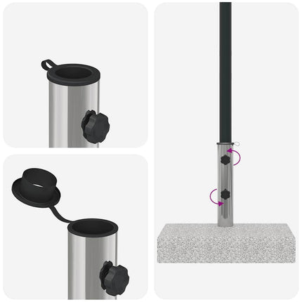 Parasollfot granit rektangulär 25 kg