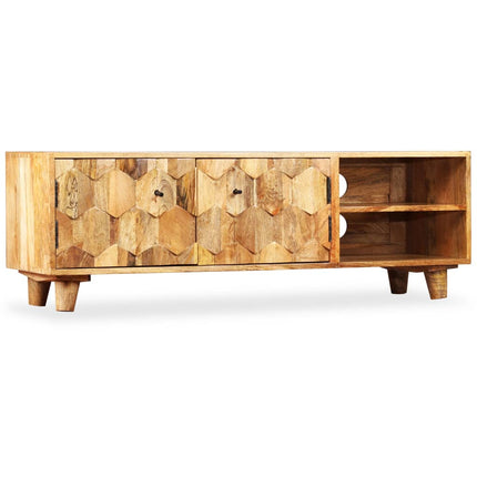 TV-bänk massivt mangoträ 118x35x40 cm