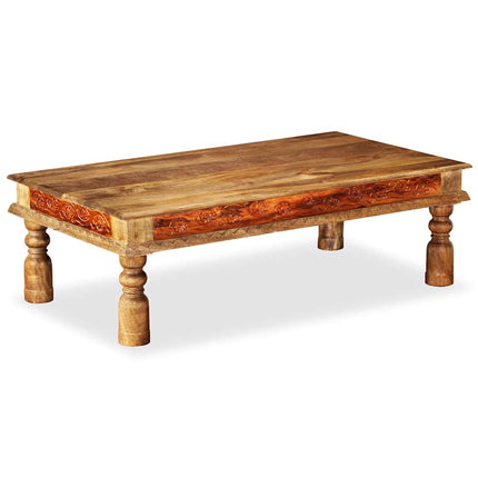 Soffbord massivt mango- och sheshamträ 110x60x38 cm