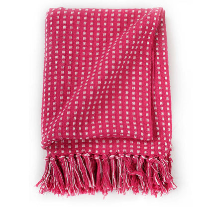 Filt bomull fyrkanter 160x210 cm rosa