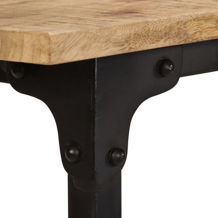 Skrivbord med hopfällbar pall massivt mangoträ 115x50x76 cm