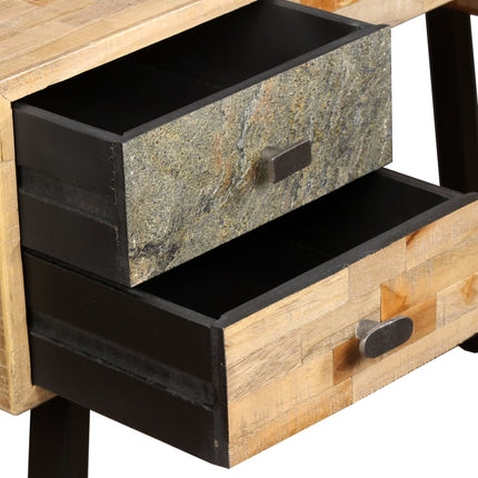 Skrivbord massivt återvunnet teakträ 110x50x76 cm