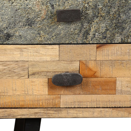 Skrivbord massivt återvunnet teakträ 110x50x76 cm