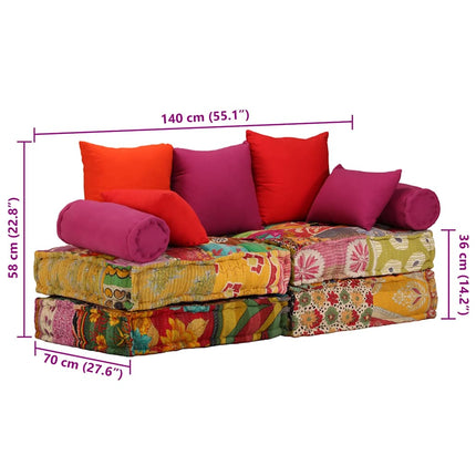 Modulpuff 2-sits lappad tyg