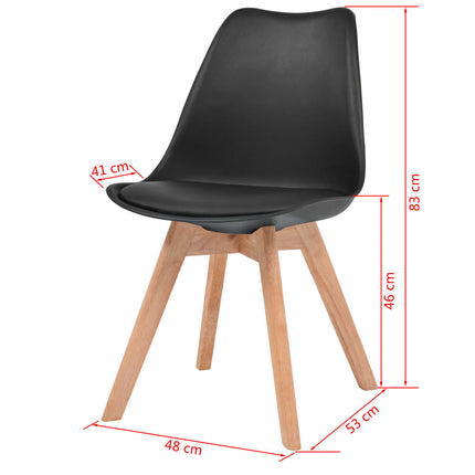 Matstolar 6 st svart plast