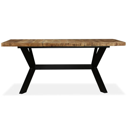 Matbord massivt mangoträ och stål kryss 180 cm