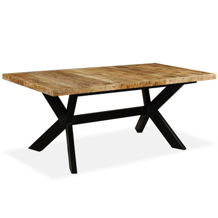 Matbord massivt mangoträ och stål kryss 180 cm
