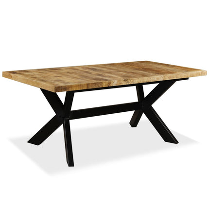 Matbord massivt mangoträ och stål kryss 180 cm