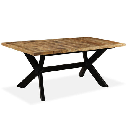 Matbord massivt mangoträ och stål kryss 180 cm