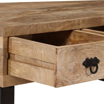 Soffbord med 3 lådor massivt mangoträ 90x50x35 cm