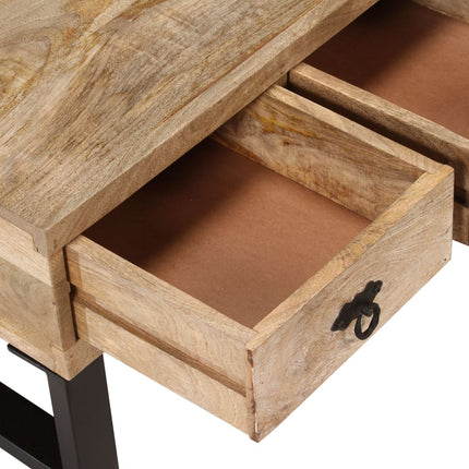 Soffbord med 3 lådor massivt mangoträ 90x50x35 cm