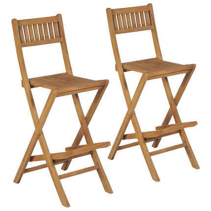 Hopfällbara barstolar 2 st massiv teak