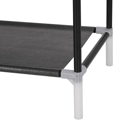 Skohylla med 10 hyllor metall och non-woven tyg svart