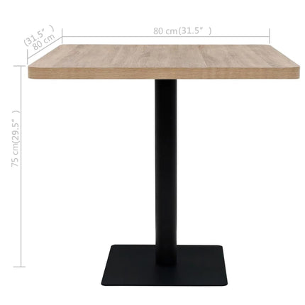 Bistrobord MDF och stål fyrkantigt 80x80x75 cm ekfärgad