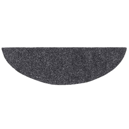 Trappmattor självhäftande 15 st 56x17x3 cm mörkgrå halvrunda