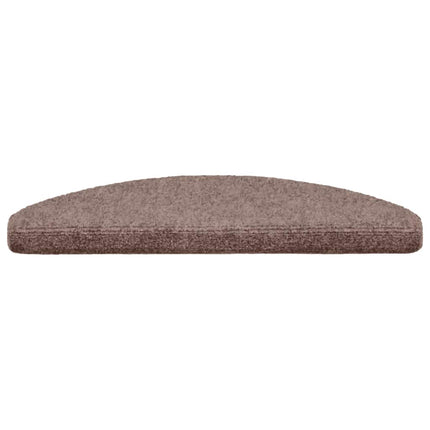 Trappmattor självhäftande 15 st 65x21x4 cm ljusbrun halvrunda stora