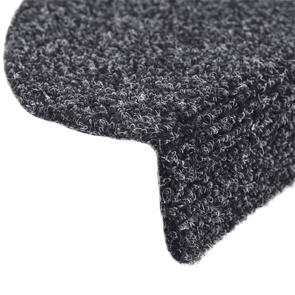 Trappmattor självhäftande 15 st 65x21x4 cm mörkgrå halvrunda stora