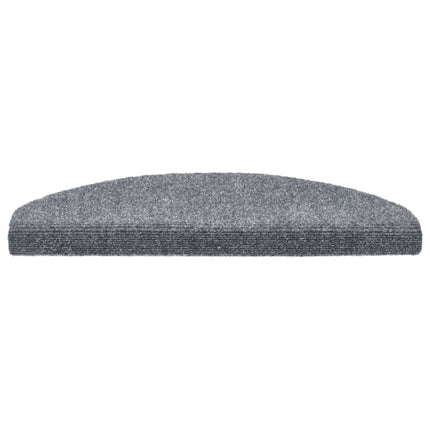 Trappmattor självhäftande 15 st 65x21x4 cm ljusgrå halvrunda stora