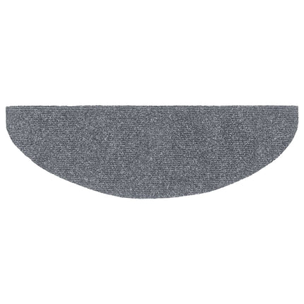 Trappmattor självhäftande 15 st 65x21x4 cm ljusgrå halvrunda stora