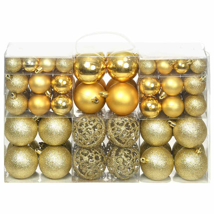 Julgranskulor 100 delar set 3/4/6 cm guld