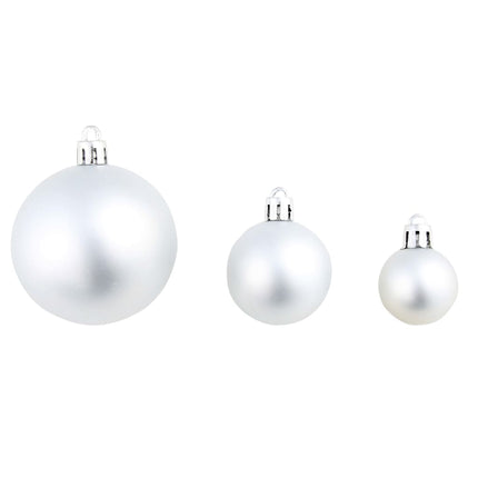 Julgranskulor 100 delar set 3/4/6 cm silver