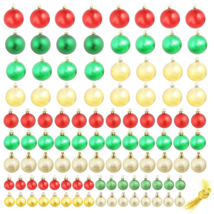 Julgranskulor 100 st röd/guld/grön
